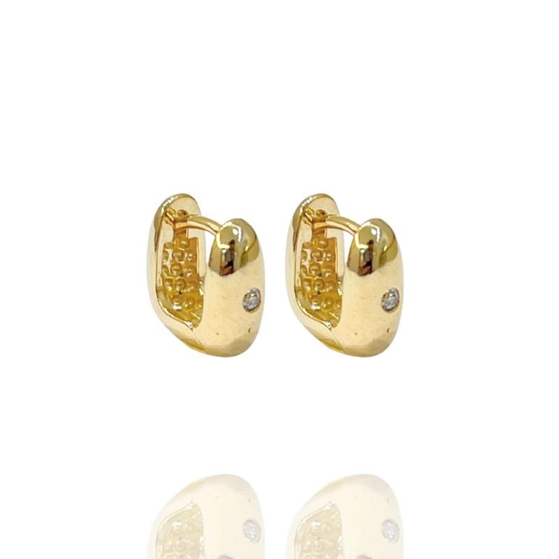 Argola Oval P com uma Zircônia