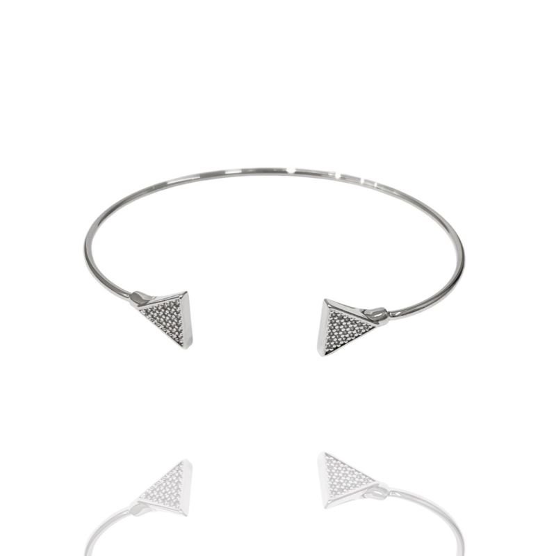 Bracelete Triangulo Cravejado Duplo Allure Ouro e Ródio