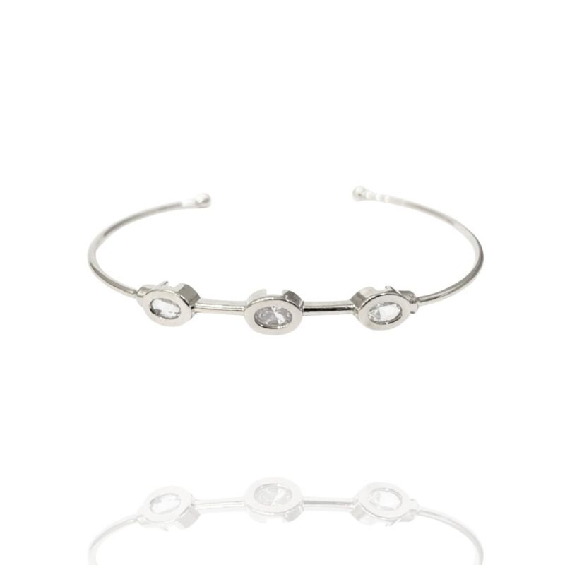 Bracelete Zircônias Banho Ouro e Ródio