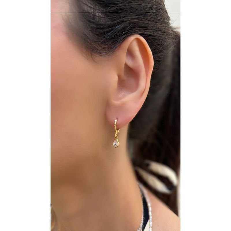 Brinco Argola Pendente Gota Classic