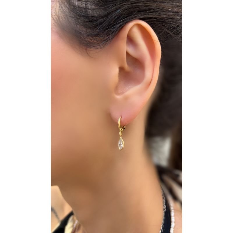 Brinco Argola Pendente Navete Classic