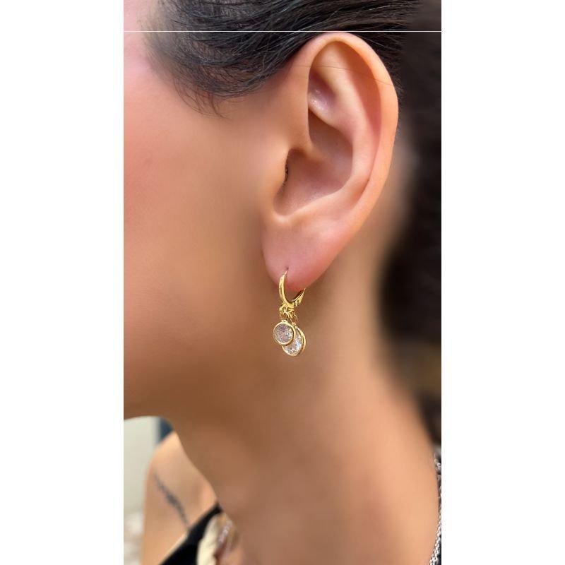 Brinco Day By Day Duas Zircônias