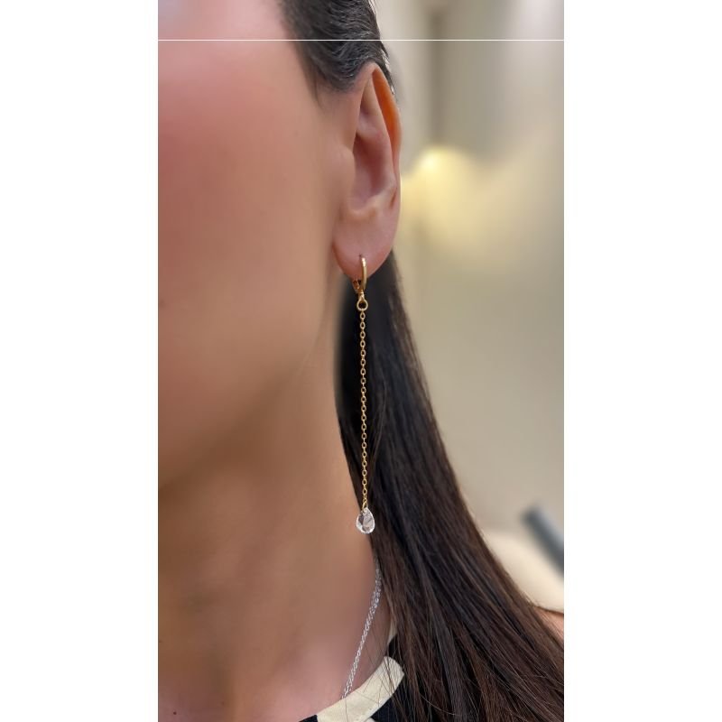 Brinco Day By Day Zirconia Color Pendente Cristal