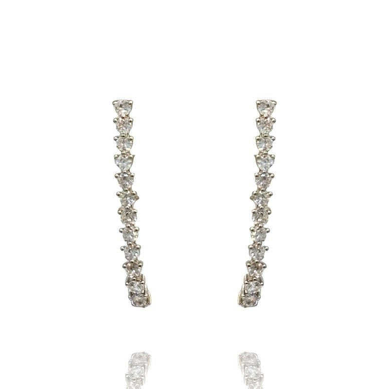 Brinco Ear Hook Maxi Degrade Vibre Cristal