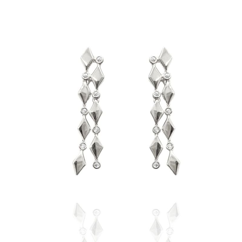 Brinco Pendentes Duplo Allure Ouro e Rodio