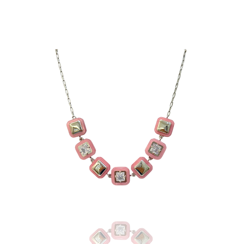 Choker Ethos Quadrada Rosa