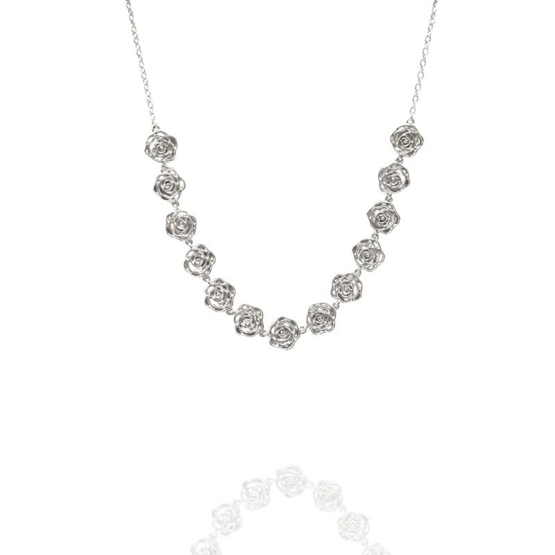 Choker Mini Rosas Ouro e Ródio