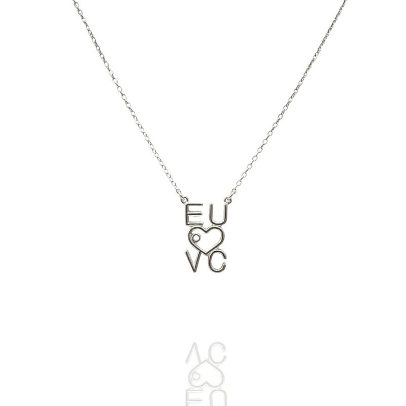 Colar Eu Amo Você Ouro e Ródio