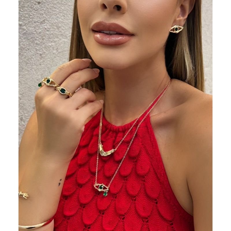 Colar Femme Olhar Esmeralda