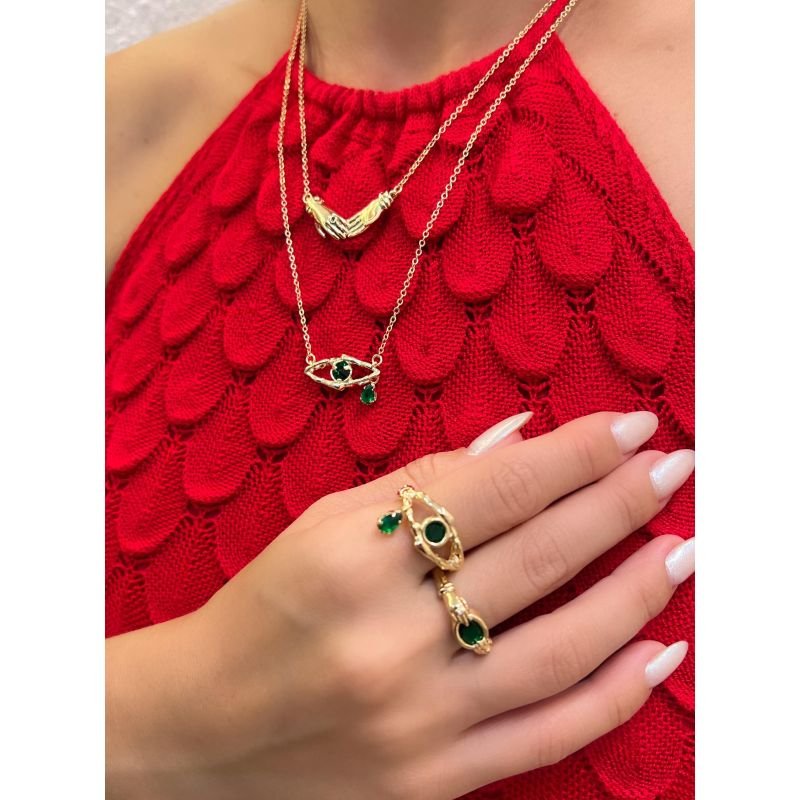 Colar Femme Olhar Esmeralda