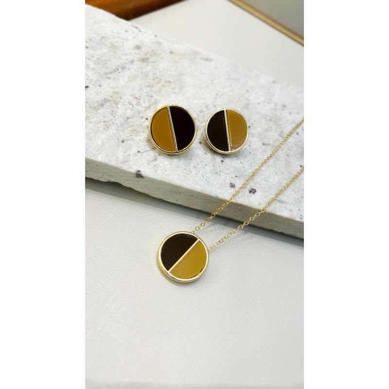 Colar Terra Raízes Caramelo + Marrom
