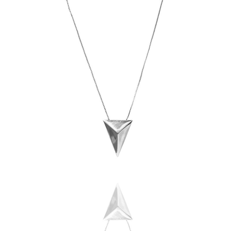 Colar Triângulo Liso Allure M Banho Ouro e Ródio