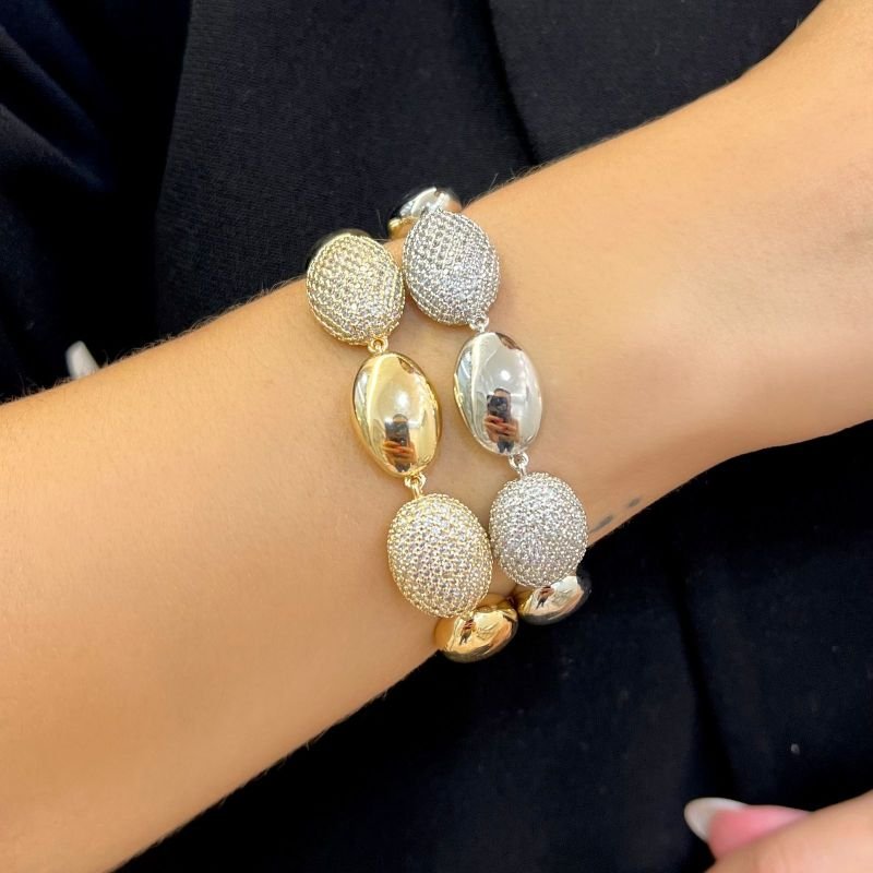 Pulseira Aurena Cravejado Ródio